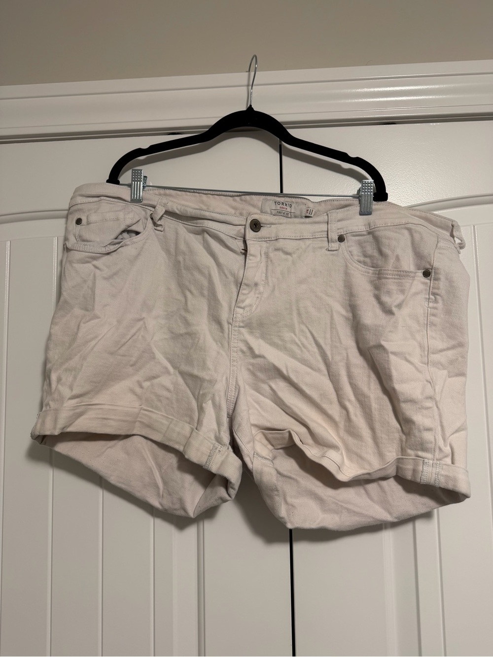 torrid White Denim Jean Shorts - Cuffed Five-Pocket Style